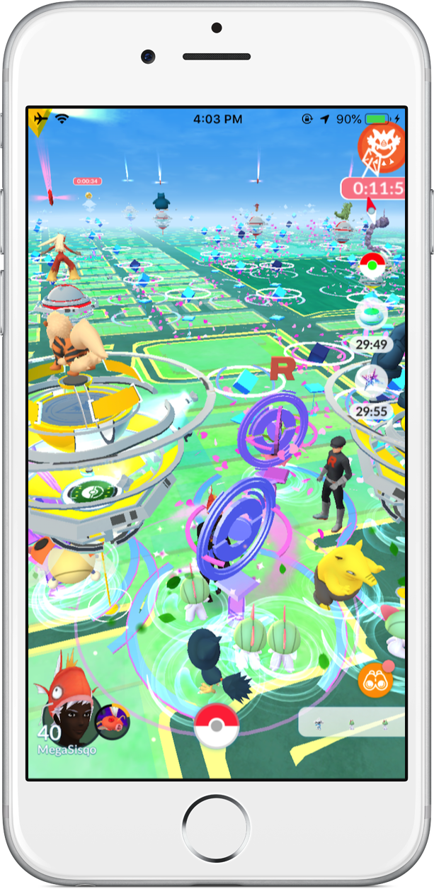 Pokémon GO app on iPhone